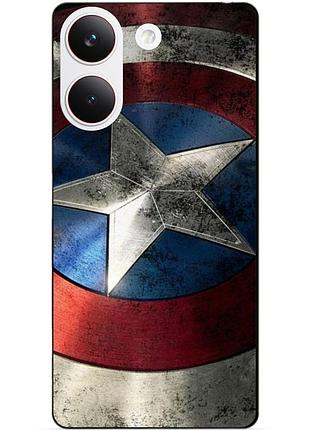 Силіконовий чохол бампер для xiaomi poco x8 pro з малюнком капітан америка супергерой marvel
