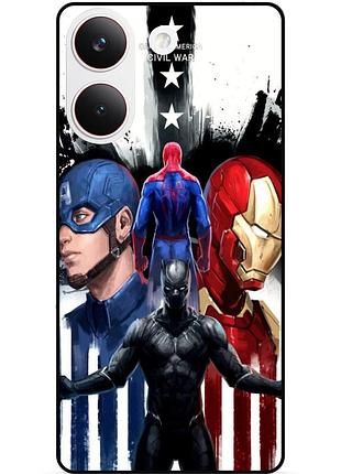 Силіконовий бампер чохол для xiaomi poco x8 pro з малюнком marvel марвел людина-павук