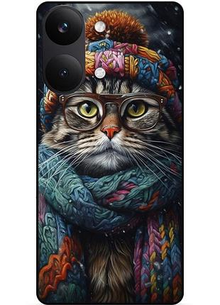 Силіконовий бампер чохол для xiaomi poco x8 pro max з малюнком кішка