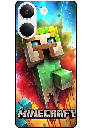 Силіконовий чохол бампер для xiaomi poco x8 pro з малюнком майнкрафт minecraft