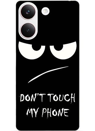 Силіконовий чохол бампер для xiaomi poco x8 pro з малюнком очей dont touch my phone
