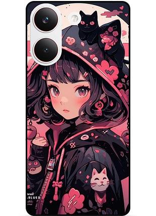 Силіконовий бампер чохол для xiaomi poco x8 pro з малюнком котики аніме
