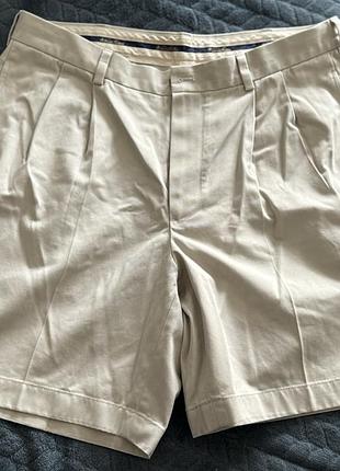 Шорти чоловічі бежеві l-xl by brooks brothers 100% бавовна. чоловічі класичні шорти. шорти олд мані old money style