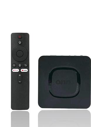 Smart tv приставка onn 4k streaming box wi-fi, 16gb