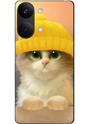 Силіконовий чохол бампер для xiaomi poco x8 pro max з малюнком котик у шапці
