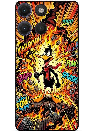 Чехол силиконовый бампер для motorola moto g17 с рисунком daffy duck даффи дак