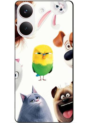 Чехол силиконовый бампер для xiaomi poco x8 pro с рисунком тайная жизнь домашних животных