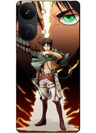 Чехол силиконовый бампер для xiaomi poco x8 pro max с рисунком атака титанов attack on titan