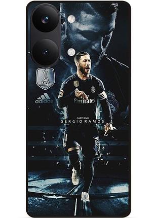 Силиконовый чехол бампер для xiaomi poco x8 pro max с рисунком sergio ramos серхио рамос