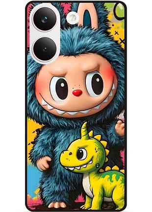 Чехол силиконовый бампер для xiaomi poco x8 pro с картинкой лабубу labubu