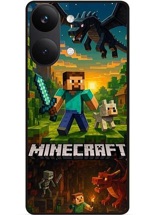 Силіконовий чохол бампер для xiaomi poco x8 pro max з картинкою майнкрафт minecraft