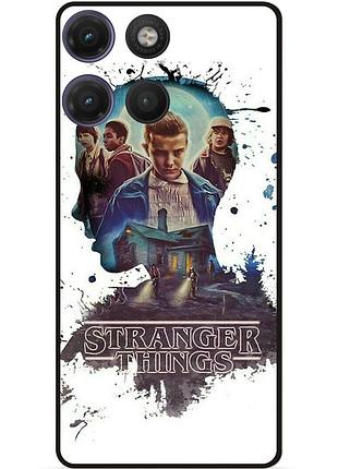 Силіконовий бампер чохол для motorola moto g17 з малюнком stranger things дивні дива