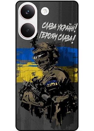 Силіконовий чохол бампер для xiaomi poco x8 pro з малюнком зсу украина воин
