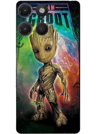 Силіконовий чохол бампер для motorola moto g17 з малюнком groot грут стражі галактики