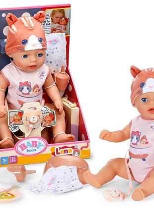 Лялька baby born – лена у костюмі котика (36 см) бебі борн інтерактивна лялька zapf creation