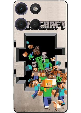 Силіконовий чохол бампер для motorola moto g17 з картинкою minecraft майнкрафт