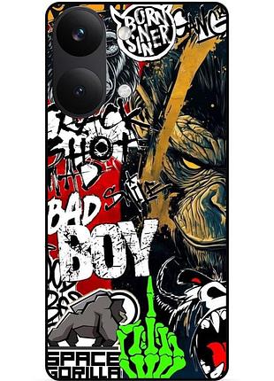 Силіконовий чохол бампер для xiaomi poco x8 pro max з малюнком bad boy gorilla