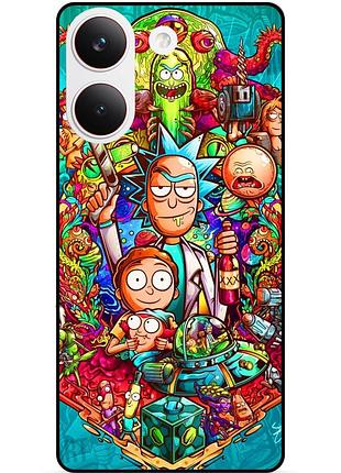 Чехол силиконовый бампер для xiaomi poco x8 pro с рисунком rick and morty рик и морти
