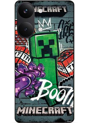 Силіконовий чохол бампер для xiaomi poco x8 pro max з малюнком майнкрафт minecraft