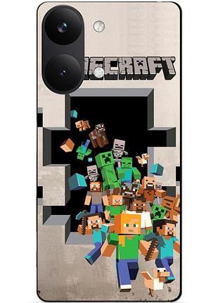 Силіконовий чохол бампер для xiaomi poco x8 pro max з картинкою minecraft майнкрафт