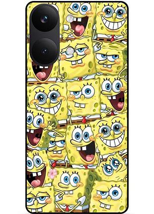 Силіконовий чохол бампер для xiaomi poco x8 pro max з малюнком губка боб sponge bob