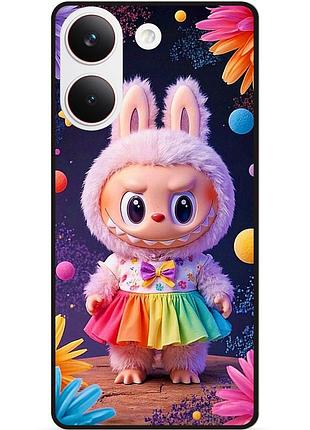 Силіконовий бампер чохол для xiaomi poco x8 pro з малюнком labubu лабубу