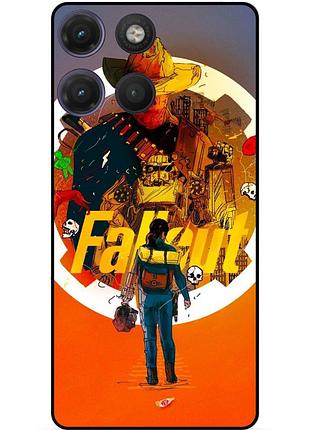 Силіконовий бампер чохол для motorola moto g17 з картинкою фоллаут fallout