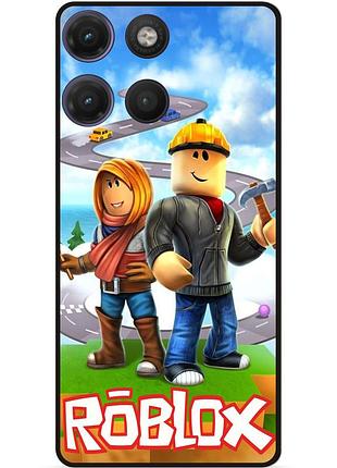 Силіконовий чохол бампер для motorola moto g17 з картинкою roblox роблокс