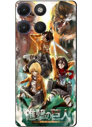 Силіконовий чохол бампер для motorola moto g17 з малюнком атака на титанів attack on titan