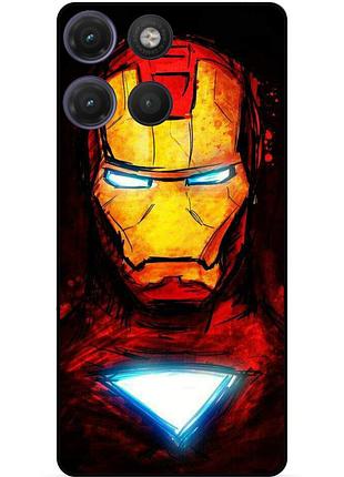 Силіконовий бампер чохол для motorola moto g17 з малюнком marvel марвел залізна людина iron man