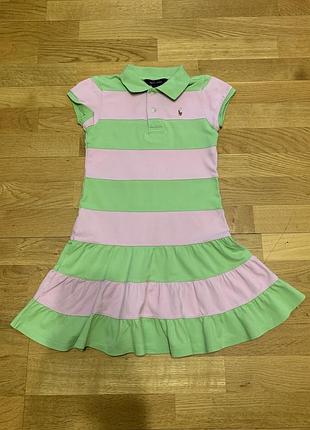Трикотажное полосатое платье ralph lauren 7-8 лет