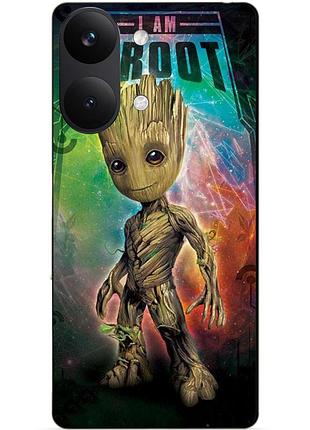Силіконовий чохол бампер для xiaomi poco x8 pro max з малюнком groot грут стражі галактики