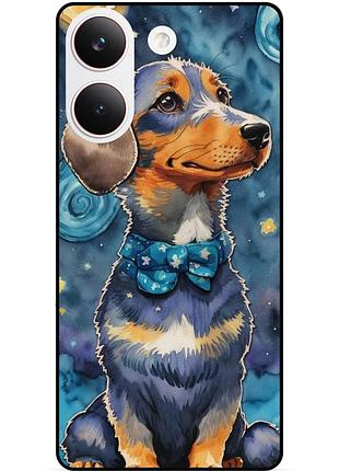 Силіконовий бампер чохол для xiaomi poco x8 pro з малюнком пес зіркова ніч ван гог