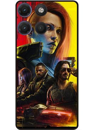 Чохол силіконовий бампер для motorola moto g17 з малюнком cyberpunk