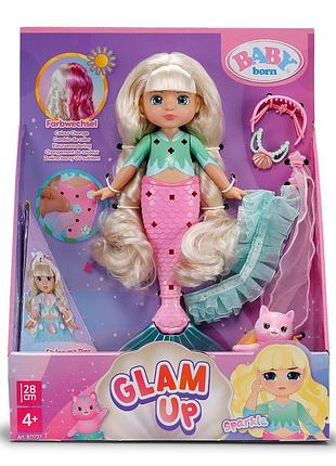 Лялька baby born серії glam up – русалонька 28 см бебі борн лялька русалка zapf creation