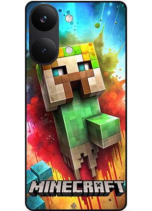 Силіконовий чохол бампер для xiaomi poco x8 pro max з малюнком майнкрафт minecraft