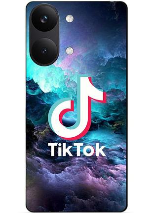 Силіконовий чохол бампер для xiaomi poco x8 pro max з малюнком tik tok тік ток