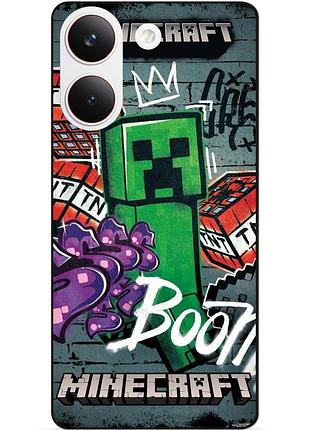 Силіконовий чохол бампер для xiaomi poco x8 pro з малюнком майнкрафт minecraft