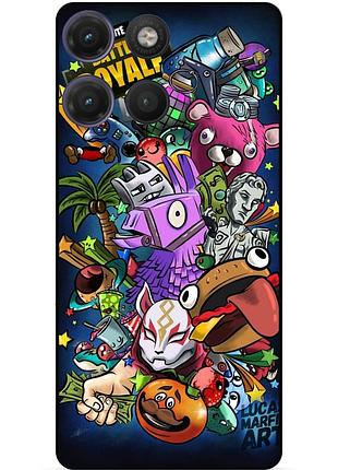 Силіконовий чохол бампер для motorola moto g17 з картинкою фортнайт fortnite