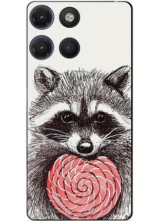 Силіконовий чохол бампер для motorola moto g17 з малюнком єнот