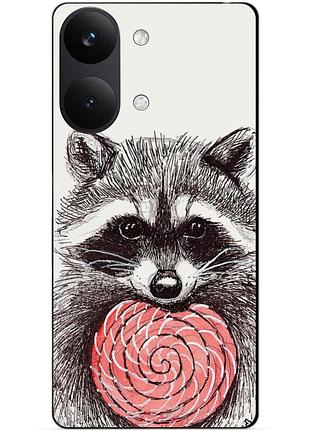 Силіконовий чохол бампер для xiaomi poco x8 pro max з малюнком єнот