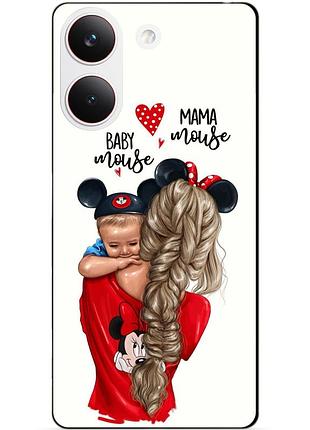 Силіконовий чохол бампер для xiaomi poco x8 pro з малюнком мама та малюк
