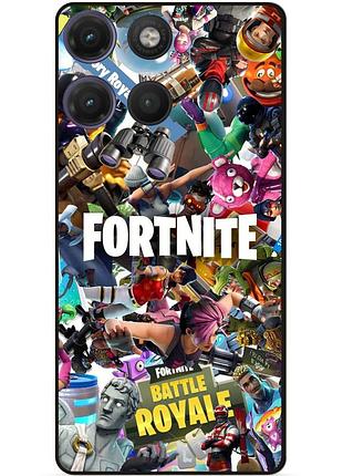 Силіконовий чохол бампер для motorola moto g17 з картинкою fortnite фортнайт