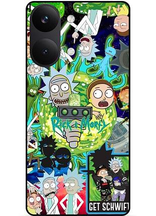 Силиконовый бампер чехол для xiaomi poco x8 pro max с рисунком rick and morty рик и морти