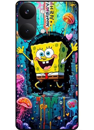 Силіконовий чохол для xiaomi poco x8 pro max з малюнком губка боб sponge bob