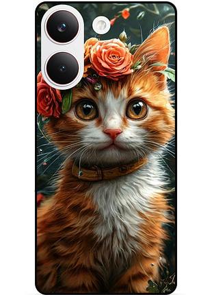 Силіконовий бампер чохол для xiaomi poco x8 pro з малюнком кошеня