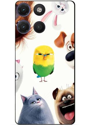 Силіконовий чохол бампер для motorola moto g17 з малюнком таємне життя домашніх животних