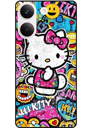 Силіконовий чохол бампер для xiaomi poco x8 pro з малюнком хелло китти hello kitty
