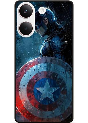 Силіконовий бампер чохол для xiaomi poco x8 pro з малюнком капитан америка marvel captain america