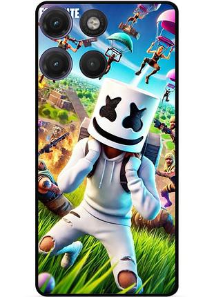 Силіконовий чохол бампер для motorola moto g17 з малюнком фортнайт fortnite